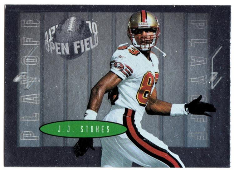 1996 Playoff Contenders Pennants Open Field #73 J.J. Stokes G EX