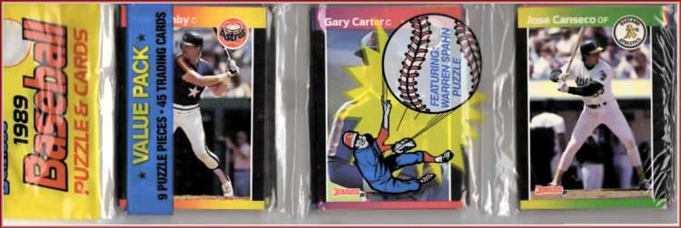 1989 Donruss Rack Pack  Andy Ashby, Gary Carter, Jose Canseco